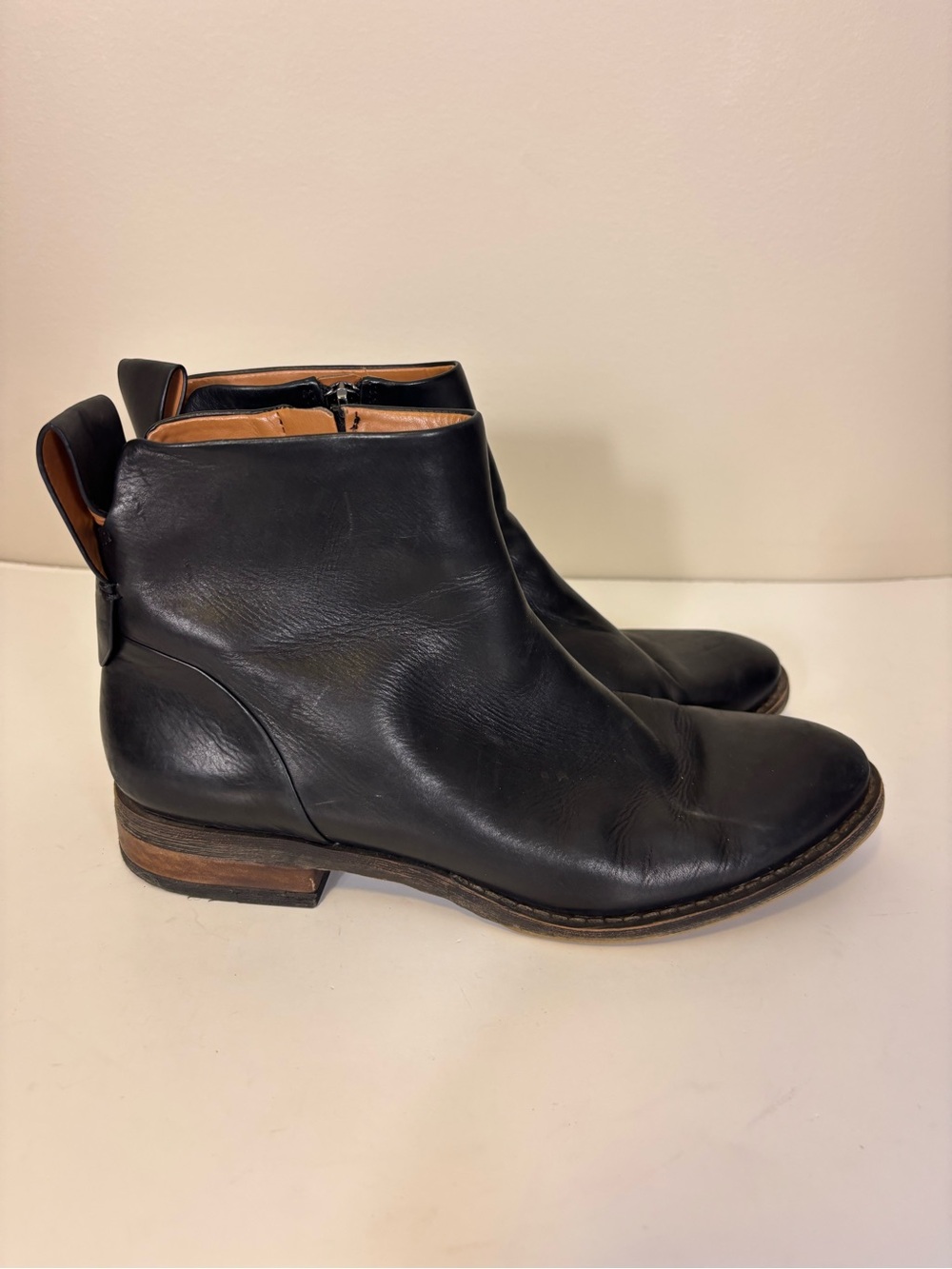 Franco Sarto Black Leather Women's Ankle Booties 7.5